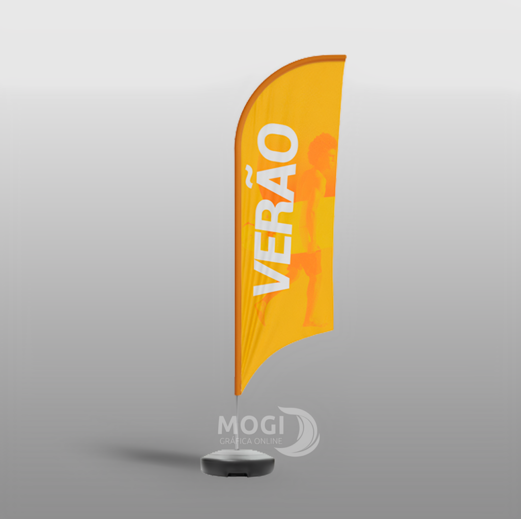 Wind Banner modelo Vela com estampa personalizada de campanha de verão